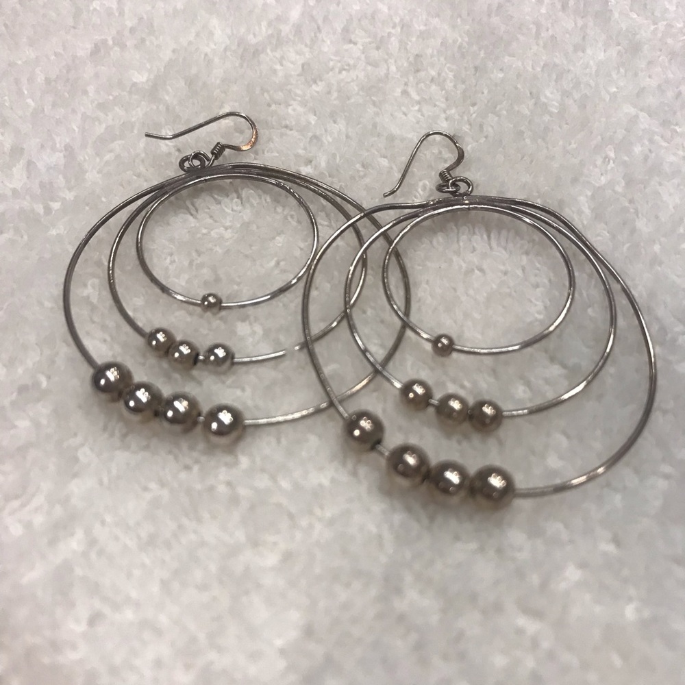 Silver earrings multihoops